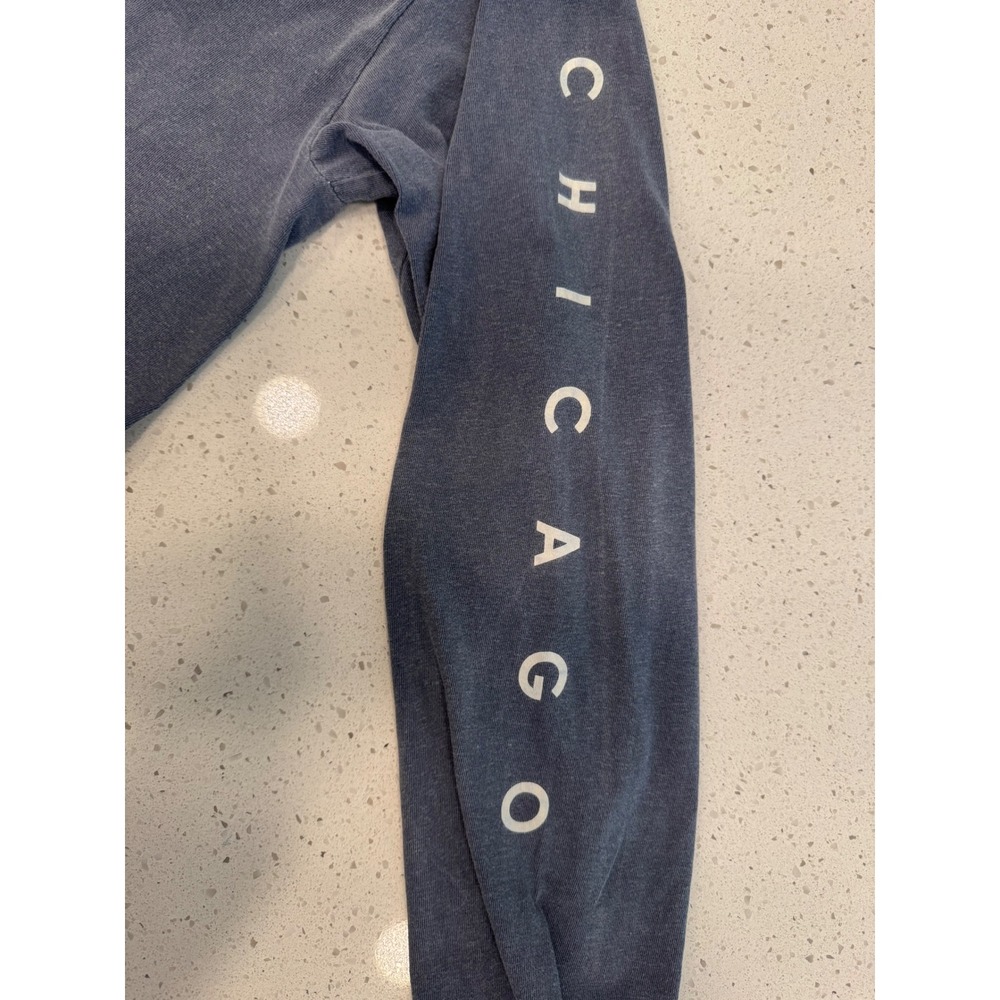 Comfort Colors Wrigley Field Shirt Mens L Blue Good Chicago Baseball Long Sleeve - Picture 6 of 9